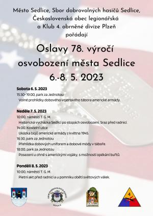 Výročí osvobození Sedlice - 6.-8. května 1