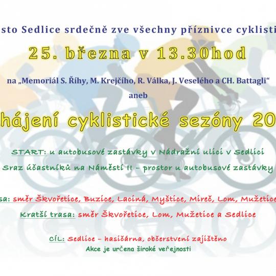 Zahájení cyklistické sezóny - sobota 25. března 1